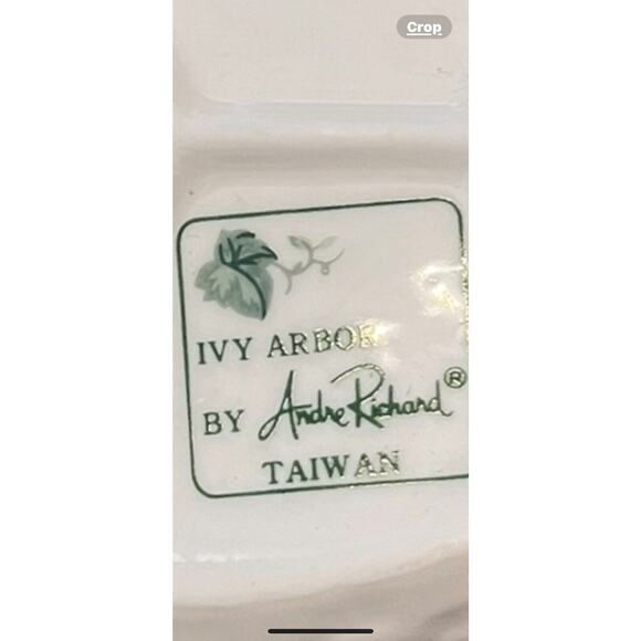 Ivy Arbor Vintage Andre Richard Bar Soap Dish Holder White Green Ivy Porcelain - Picture 6 of 6